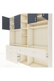 Hyperion Dolap 11 Raflı 6 Çekmeceli 4 Kapaklı 220x44x243 Aytaşı-Antrasit/Aytaşı