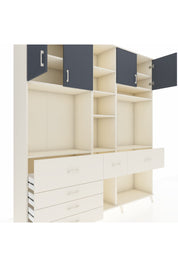 Hyperion Dolap 11 Raflı 6 Çekmeceli 4 Kapaklı 220x44x243 Aytaşı-Antrasit/Aytaşı