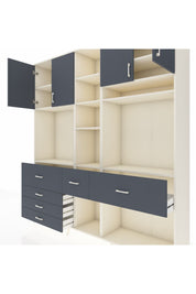 Hyperion Dolap 11 Raflı 6 Çekmeceli 4 Kapaklı 220x44x243 Aytaşı-Antrasit/Antrasit