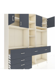 Hyperion Dolap 11 Raflı 6 Çekmeceli 4 Kapaklı 220x44x243 Aytaşı-Antrasit/Antrasit