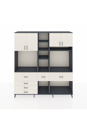 Hyperion Dolap 11 Raflı 6 Çekmeceli 4 Kapaklı 220x44x243 Antrasit-Aytaşı/Aytaşı