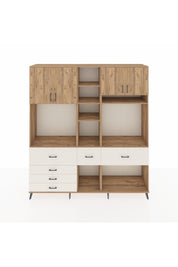 Hyperion Dolap 11 Raflı 6 Çekmeceli 4 Kapaklı 220x44x243 Çam-Çam/Aytaşı