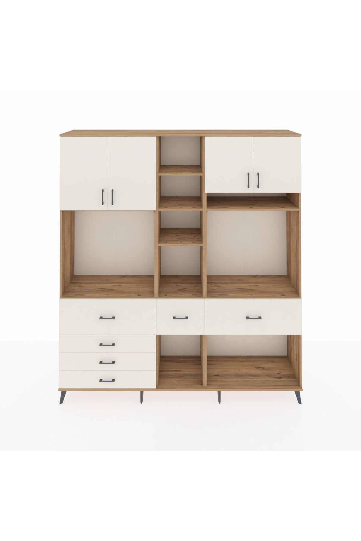 Hyperion Dolap 11 Raflı 6 Çekmeceli 4 Kapaklı 220x44x243 Çam-Aytaşı/Aytaşı