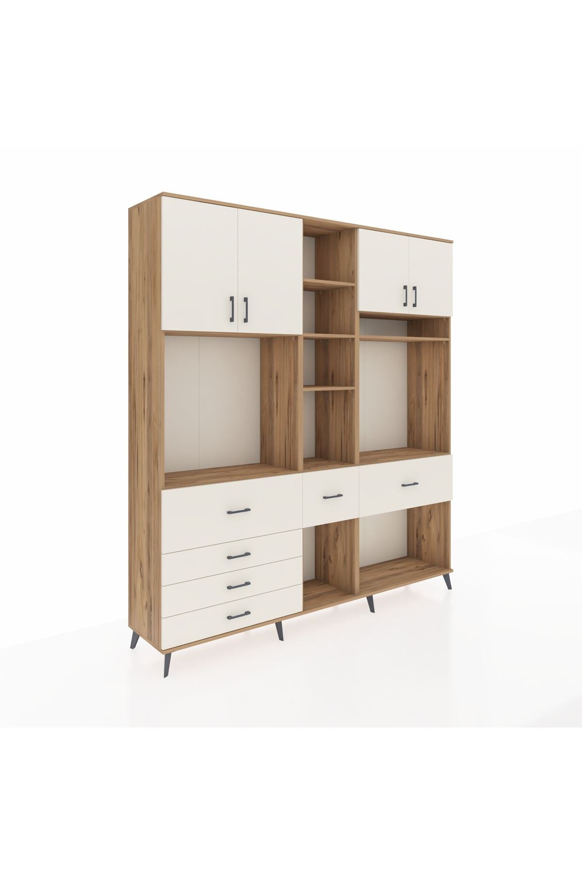 Hyperion Dolap 11 Raflı 6 Çekmeceli 4 Kapaklı 220x44x243 Çam-Aytaşı/Aytaşı