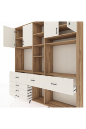 Hyperion Dolap 11 Raflı 6 Çekmeceli 4 Kapaklı 220x44x243 Çam-Aytaşı/Aytaşı