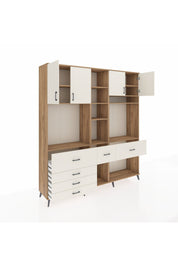 Hyperion Dolap 11 Raflı 6 Çekmeceli 4 Kapaklı 220x44x243 Çam-Aytaşı/Aytaşı