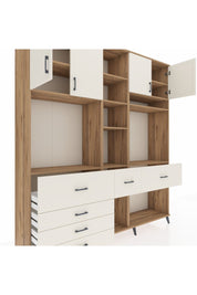 Hyperion Dolap 11 Raflı 6 Çekmeceli 4 Kapaklı 220x44x243 Çam-Aytaşı/Aytaşı