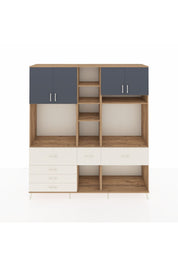 Hyperion Dolap 11 Raflı 6 Çekmeceli 4 Kapaklı 220x44x243 Çam-Antrasit/Aytaşı