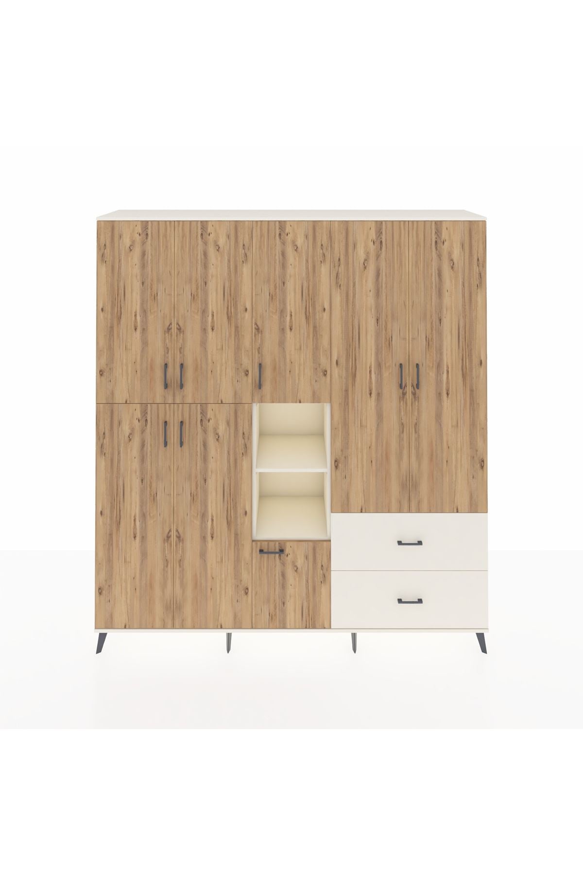 Hyperion Dolap 12 Raflı 2 Çekmeceli Tek Askılı 220x44x243 - S553M063V01B