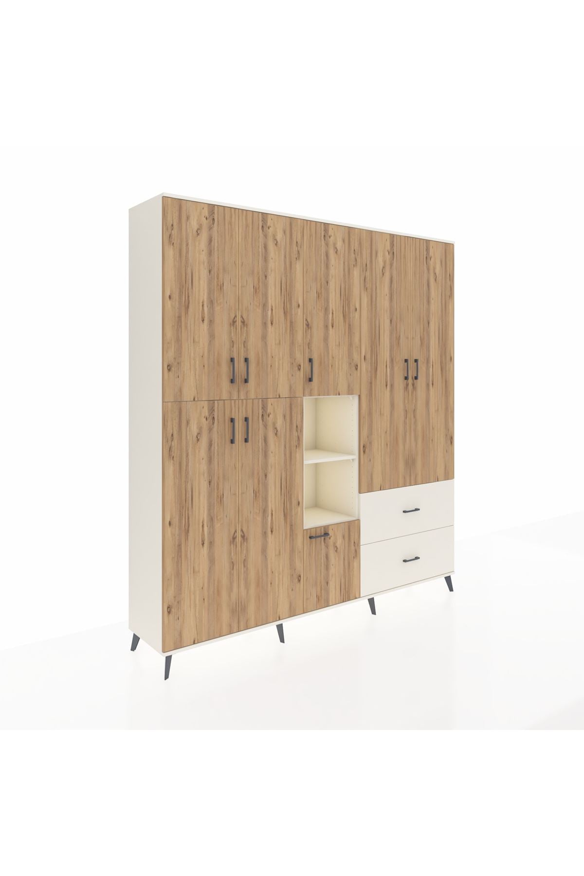 Hyperion Dolap 12 Raflı 2 Çekmeceli Tek Askılı 220x44x243 - S553M063V01B