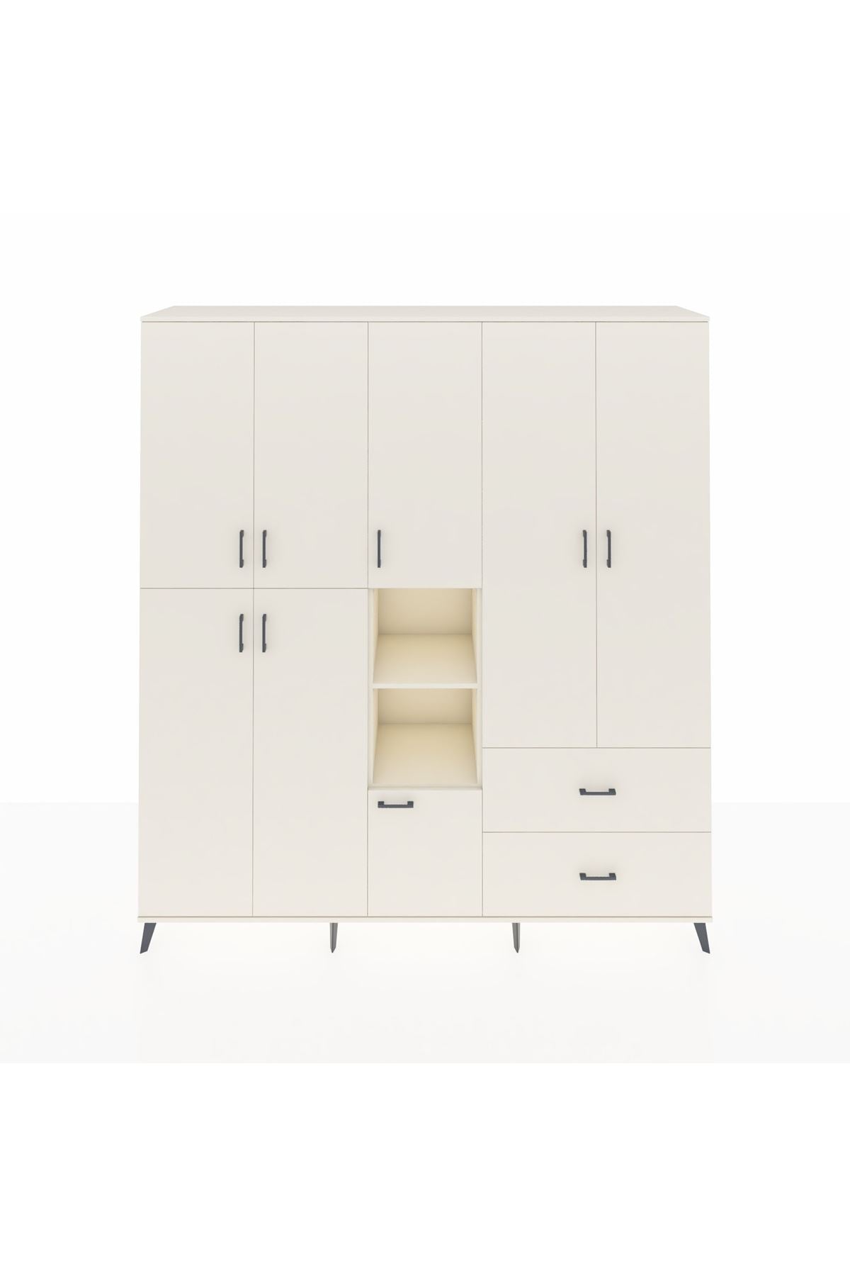 Hyperion Dolap 12 Raflı 2 Çekmeceli Tek Askılı 220x44x243 - S553M063V04B