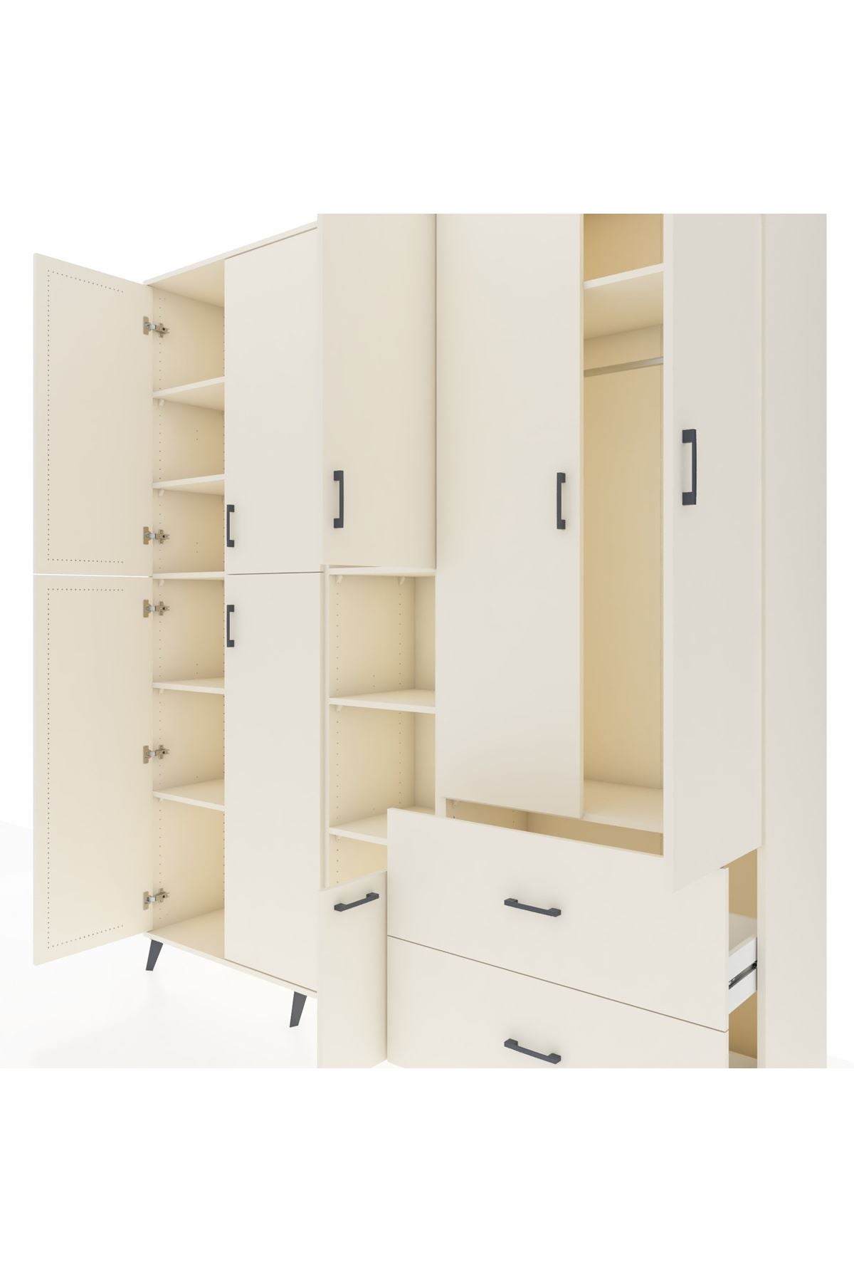 Hyperion Dolap 12 Raflı 2 Çekmeceli Tek Askılı 220x44x243 - S553M063V04B