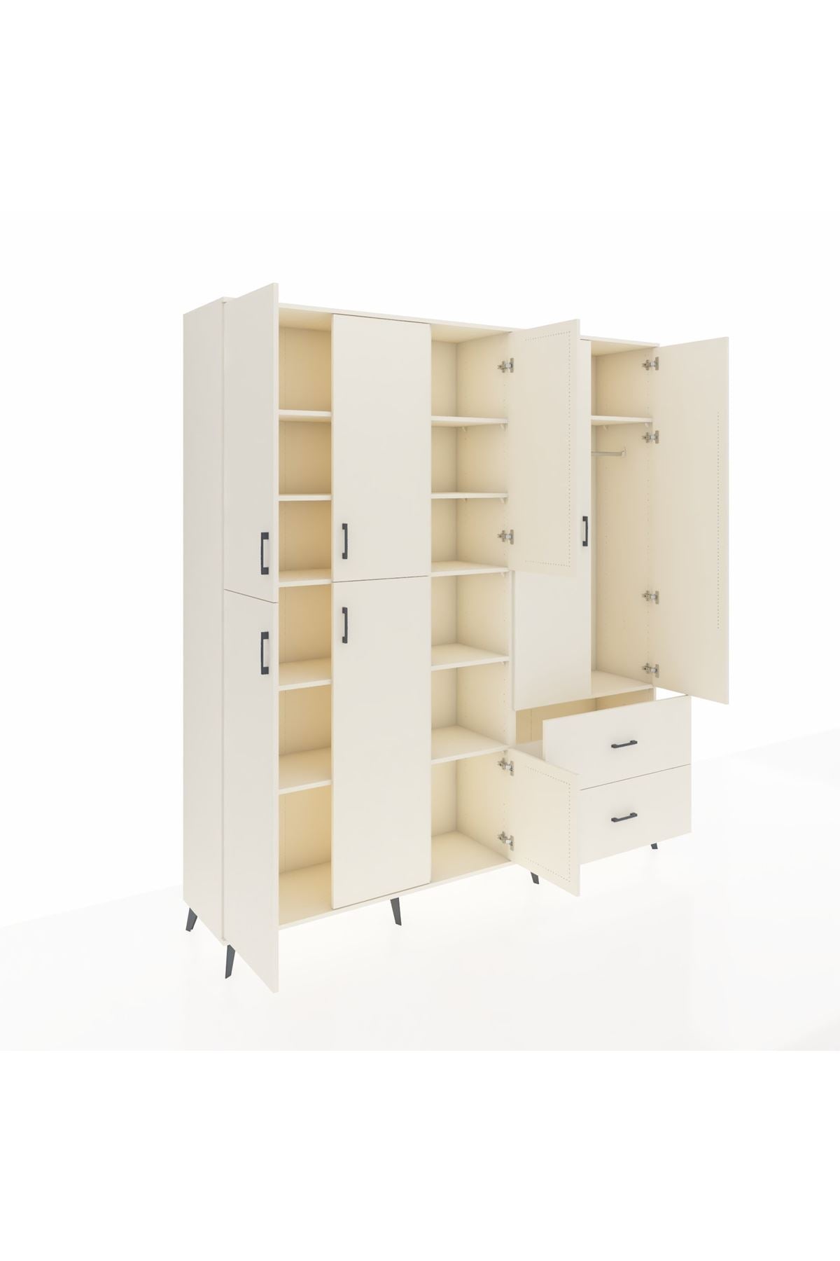 Hyperion Dolap 12 Raflı 2 Çekmeceli Tek Askılı 220x44x243 - S553M063V04B