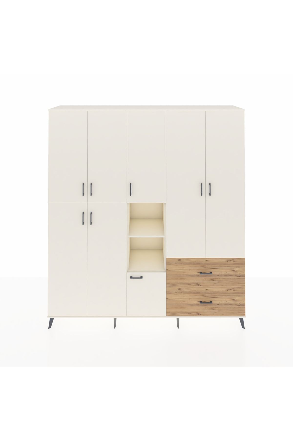 Hyperion Dolap 12 Raflı 2 Çekmeceli Tek Askılı 220x44x243 - S553M063V06B