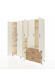 Hyperion Dolap 12 Raflı 2 Çekmeceli Tek Askılı 220x44x243 - S553M063V06B