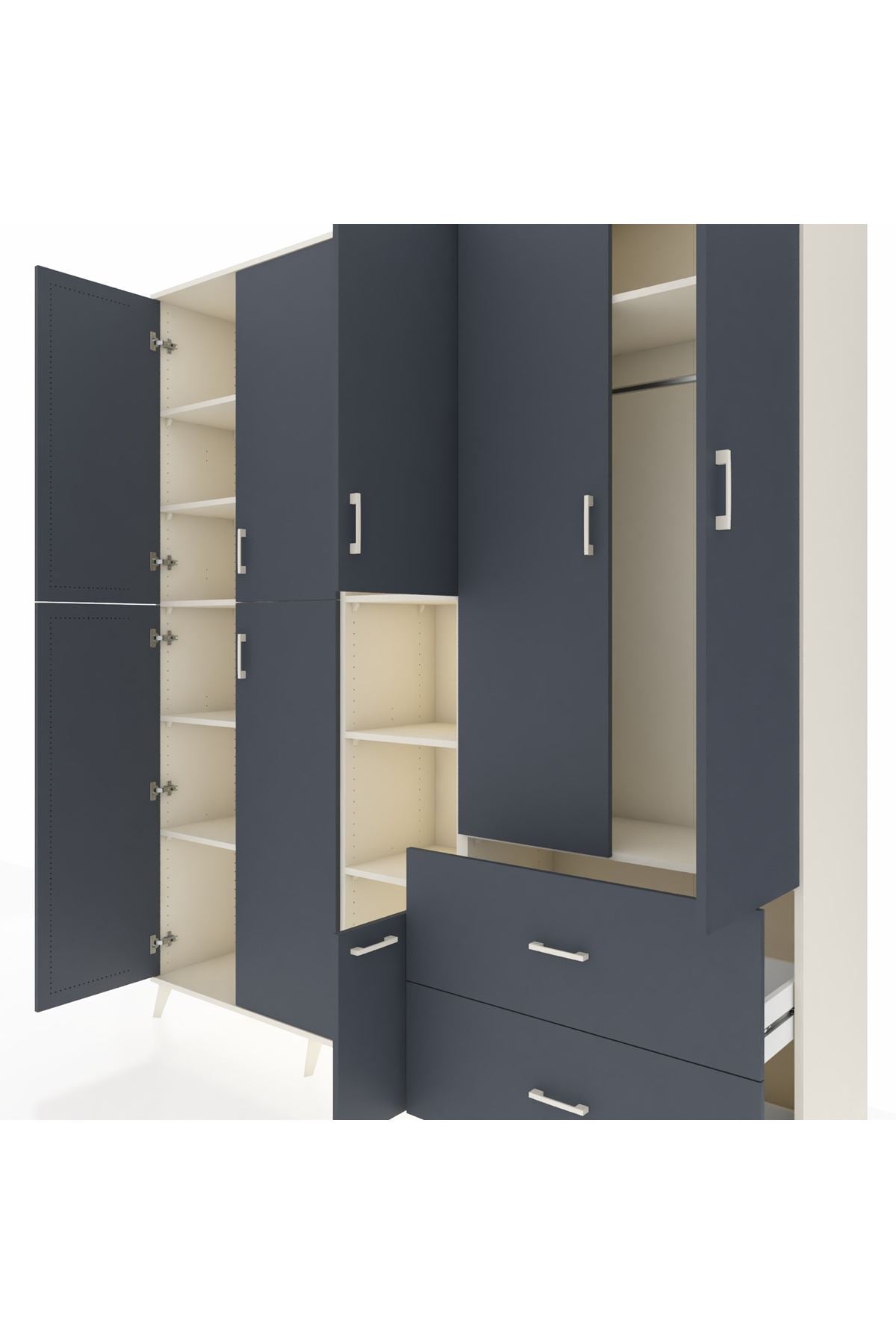 Hyperion Dolap 12 Raflı 2 Çekmeceli Tek Askılı 220x44x243 - S553M063V08B