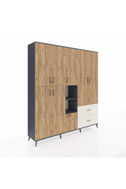 Hyperion Dolap 12 Raflı 2 Çekmeceli Tek Askılı 220x44x243 - S553M063V10B