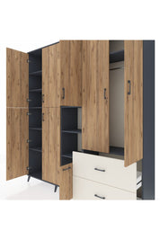 Hyperion Dolap 12 Raflı 2 Çekmeceli Tek Askılı 220x44x243 - S553M063V10B