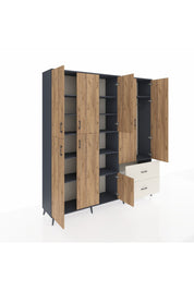 Hyperion Dolap 12 Raflı 2 Çekmeceli Tek Askılı 220x44x243 - S553M063V10B