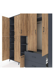 Hyperion Dolap 12 Raflı 2 Çekmeceli Tek Askılı 220x44x243 - S553M063V11B