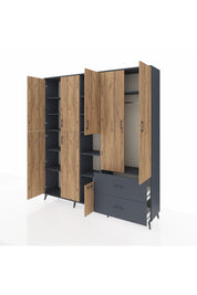 Hyperion Dolap 12 Raflı 2 Çekmeceli Tek Askılı 220x44x243 - S553M063V11B