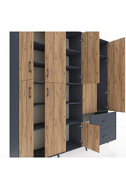 Hyperion Dolap 12 Raflı 2 Çekmeceli Tek Askılı 220x44x243 - S553M063V11B