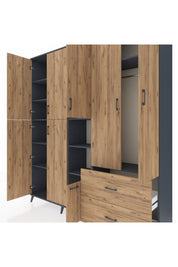 Hyperion Dolap 12 Raflı 2 Çekmeceli Tek Askılı 220x44x243 - S553M063V12B