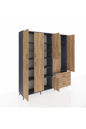 Hyperion Dolap 12 Raflı 2 Çekmeceli Tek Askılı 220x44x243 - S553M063V12B