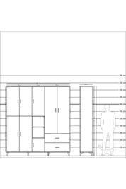 Hyperion Dolap 12 Raflı 2 Çekmeceli Tek Askılı 220x44x243 - S553M063V12B