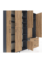 Hyperion Dolap 12 Raflı 2 Çekmeceli Tek Askılı 220x44x243 - S553M063V12B