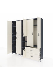 Hyperion Dolap 12 Raflı 2 Çekmeceli Tek Askılı 220x44x243 - S553M063V13B