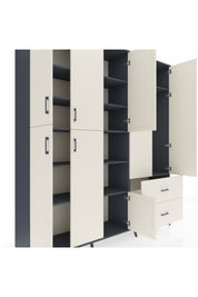 Hyperion Dolap 12 Raflı 2 Çekmeceli Tek Askılı 220x44x243 - S553M063V13B