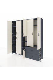 Hyperion Dolap 12 Raflı 2 Çekmeceli Tek Askılı 220x44x243 - S553M063V14B