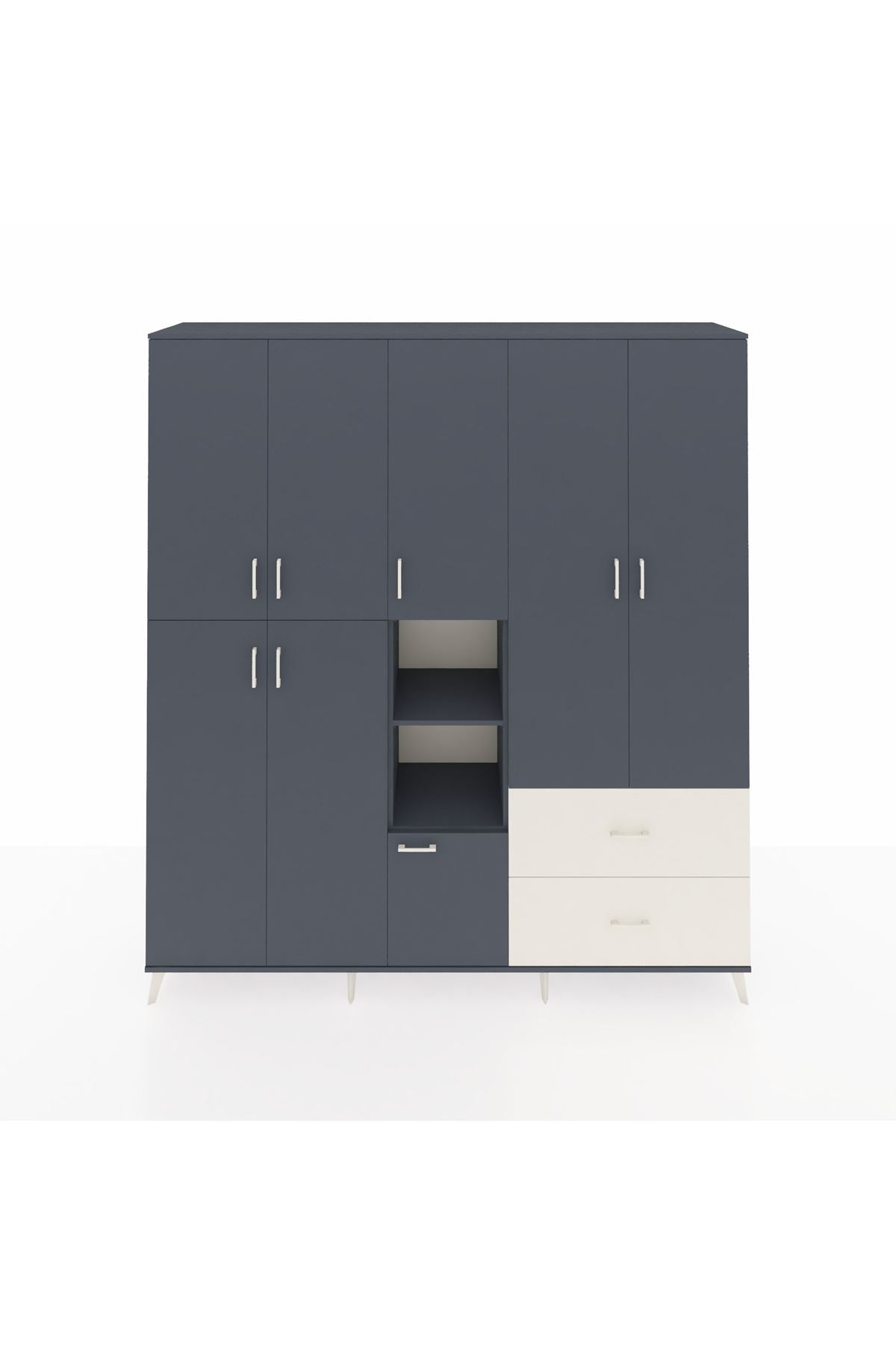 Hyperion Dolap 12 Raflı 2 Çekmeceli Tek Askılı 220x44x243 - S553M063V16B