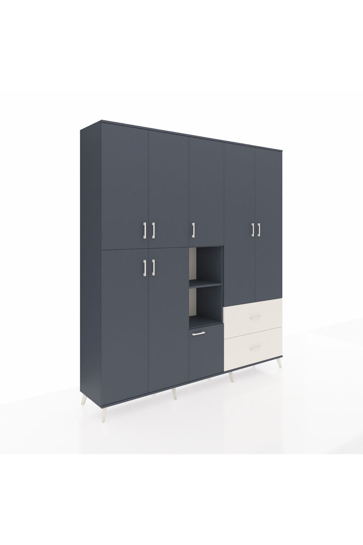 Hyperion Dolap 12 Raflı 2 Çekmeceli Tek Askılı 220x44x243 - S553M063V16B