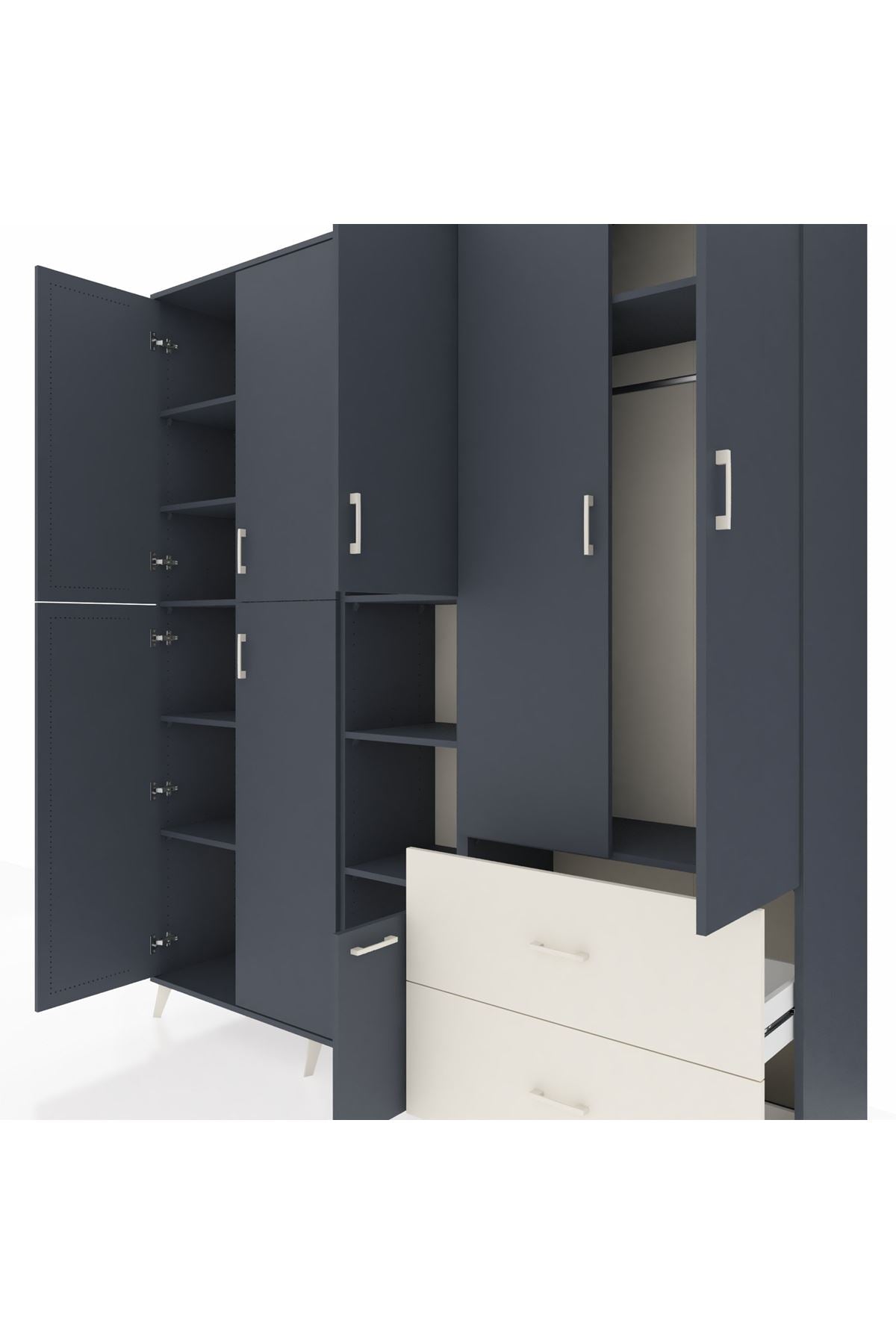 Hyperion Dolap 12 Raflı 2 Çekmeceli Tek Askılı 220x44x243 - S553M063V16B