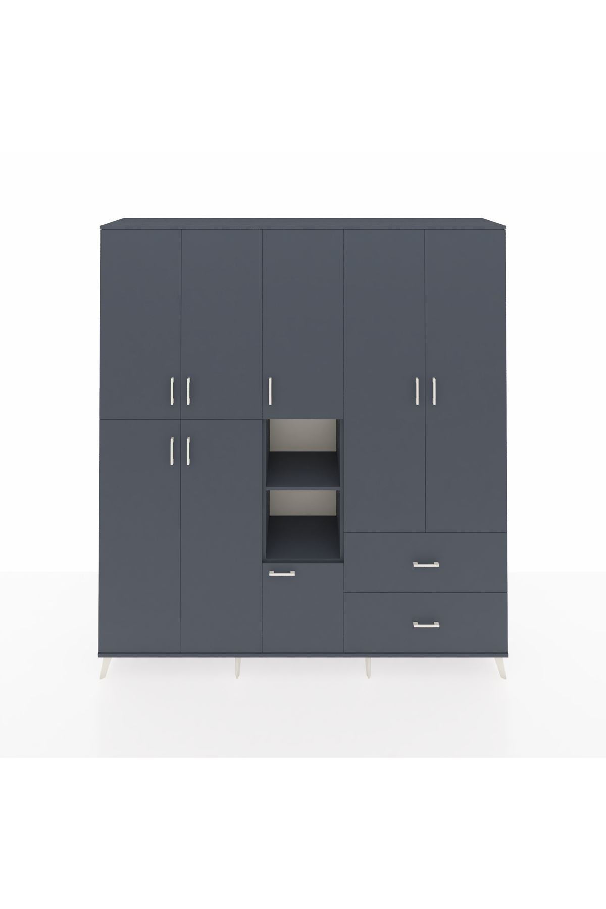 Hyperion Dolap 12 Raflı 2 Çekmeceli Tek Askılı 220x44x243 - S553M063V17B