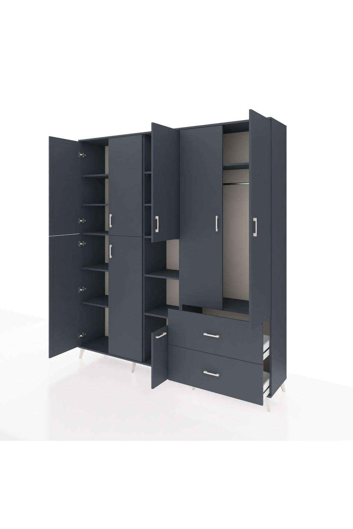 Hyperion Dolap 12 Raflı 2 Çekmeceli Tek Askılı 220x44x243 - S553M063V17B