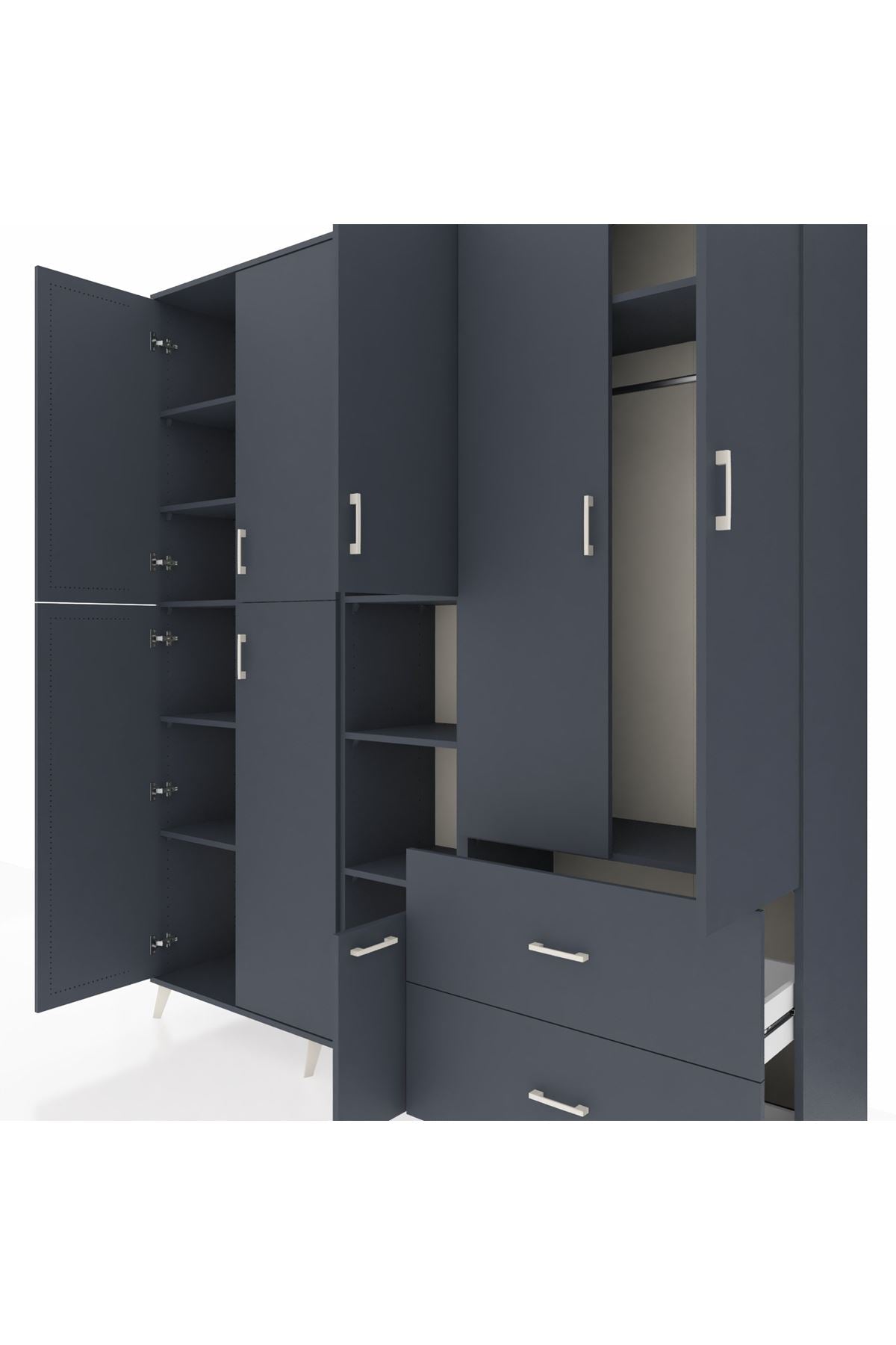 Hyperion Dolap 12 Raflı 2 Çekmeceli Tek Askılı 220x44x243 - S553M063V17B