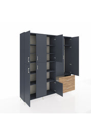 Hyperion Dolap 12 Raflı 2 Çekmeceli Tek Askılı 220x44x243 - S553M063V18B