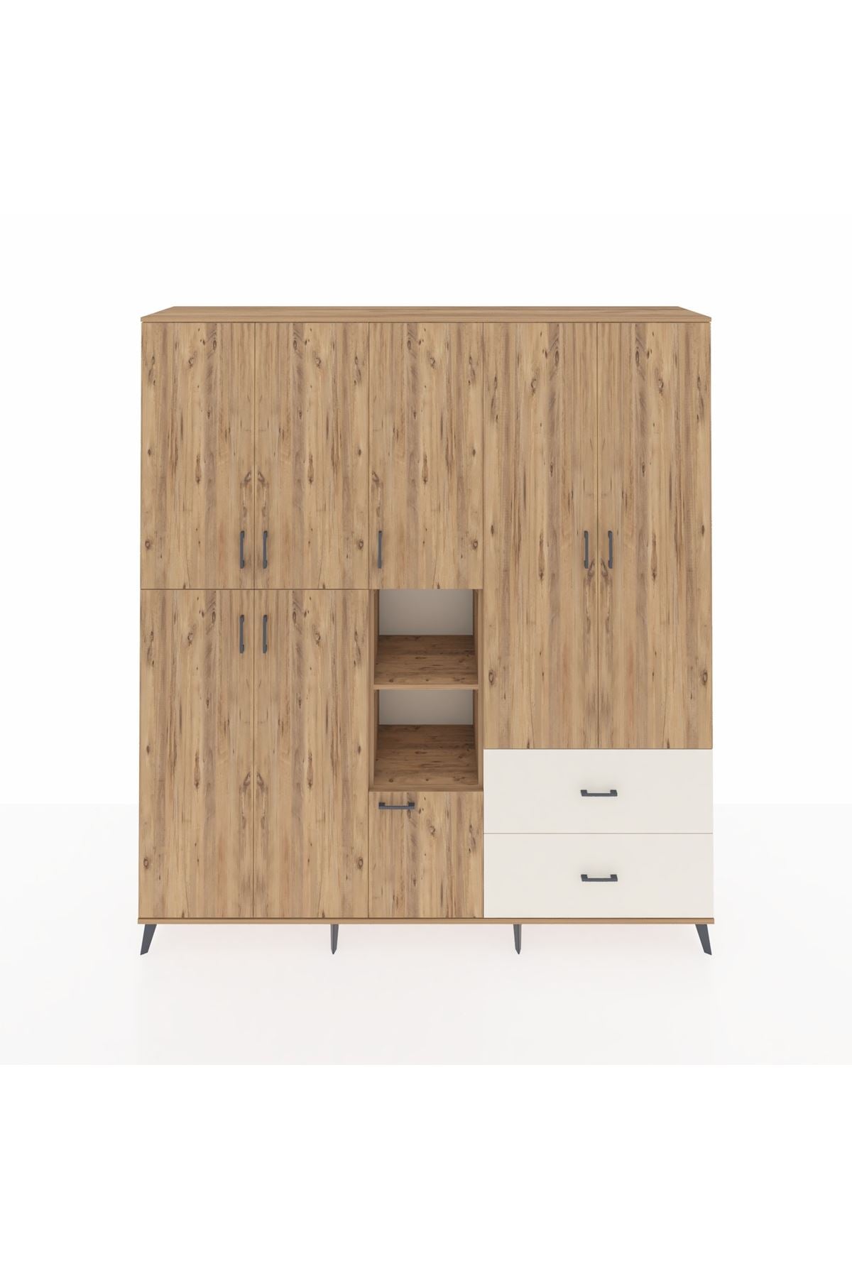 Hyperion Dolap 12 Raflı 2 Çekmeceli Tek Askılı 220x44x243 - S553M063V19B