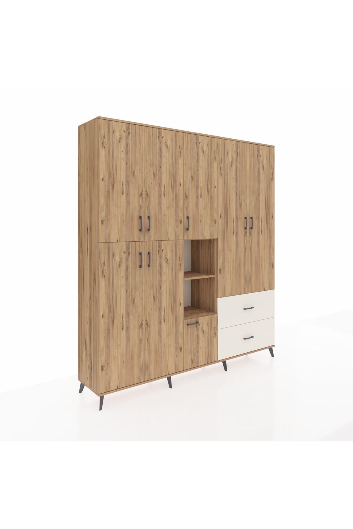 Hyperion Dolap 12 Raflı 2 Çekmeceli Tek Askılı 220x44x243 - S553M063V19B