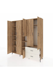 Hyperion Dolap 12 Raflı 2 Çekmeceli Tek Askılı 220x44x243 - S553M063V19B