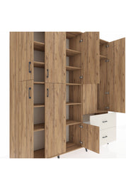 Hyperion Dolap 12 Raflı 2 Çekmeceli Tek Askılı 220x44x243 - S553M063V19B