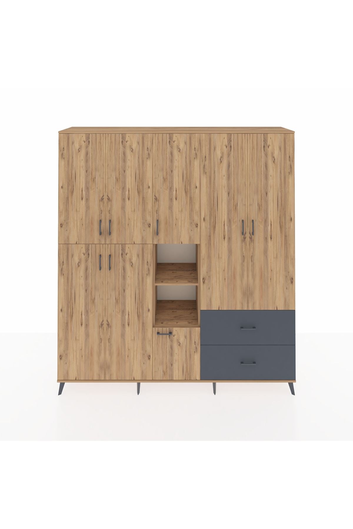 Hyperion Dolap 12 Raflı 2 Çekmeceli Tek Askılı 220x44x243 - S553M063V20B