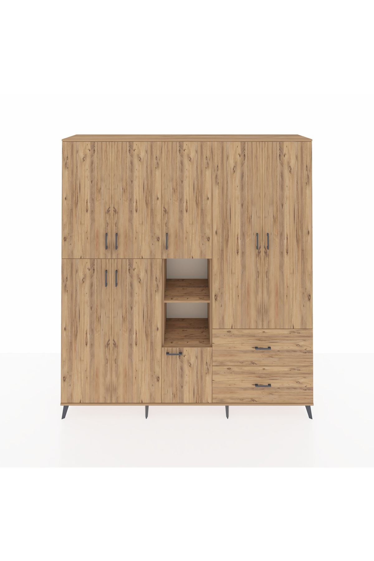 Hyperion Dolap 12 Raflı 2 Çekmeceli Tek Askılı 220x44x243 - S553M063V21B