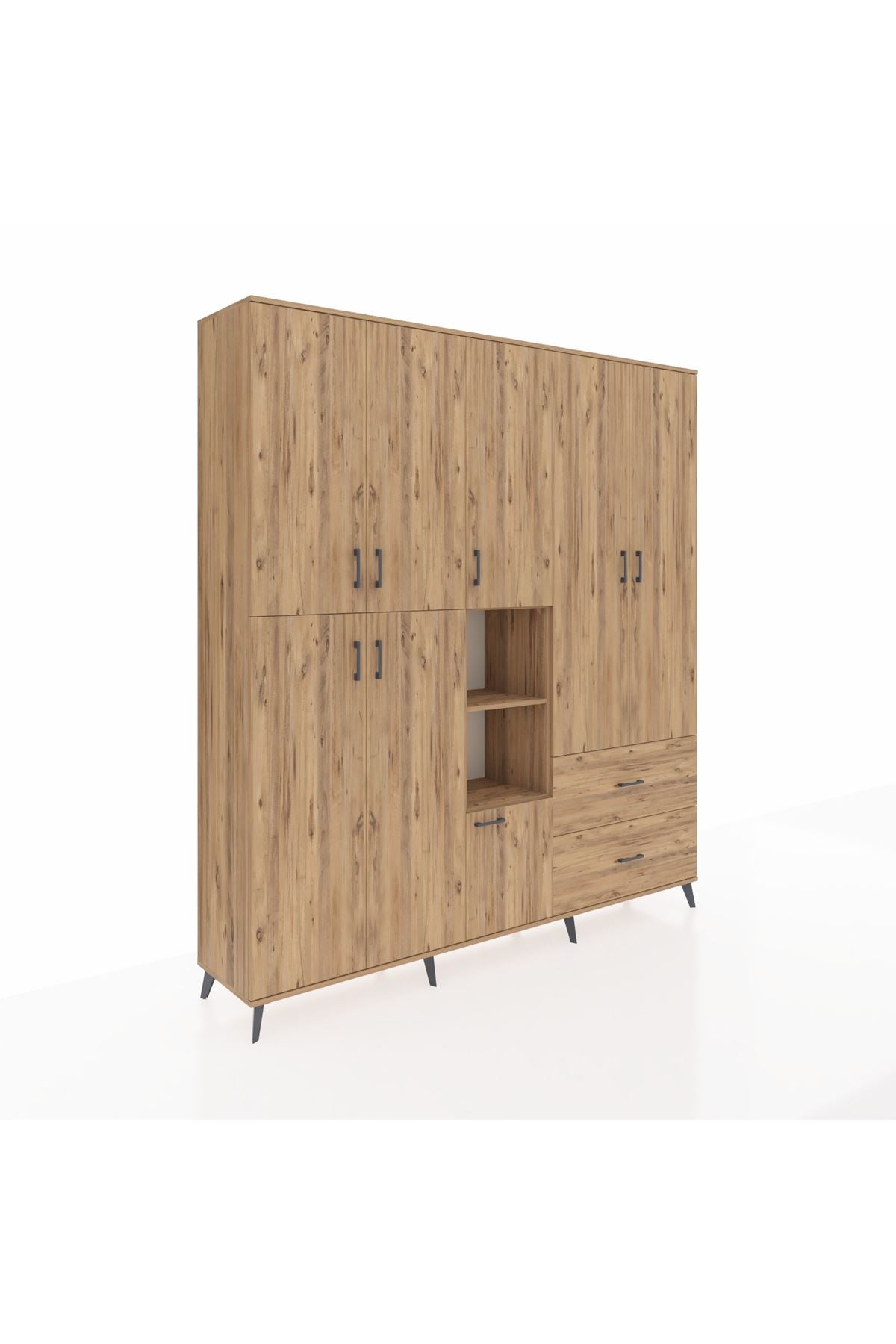 Hyperion Dolap 12 Raflı 2 Çekmeceli Tek Askılı 220x44x243 - S553M063V21B