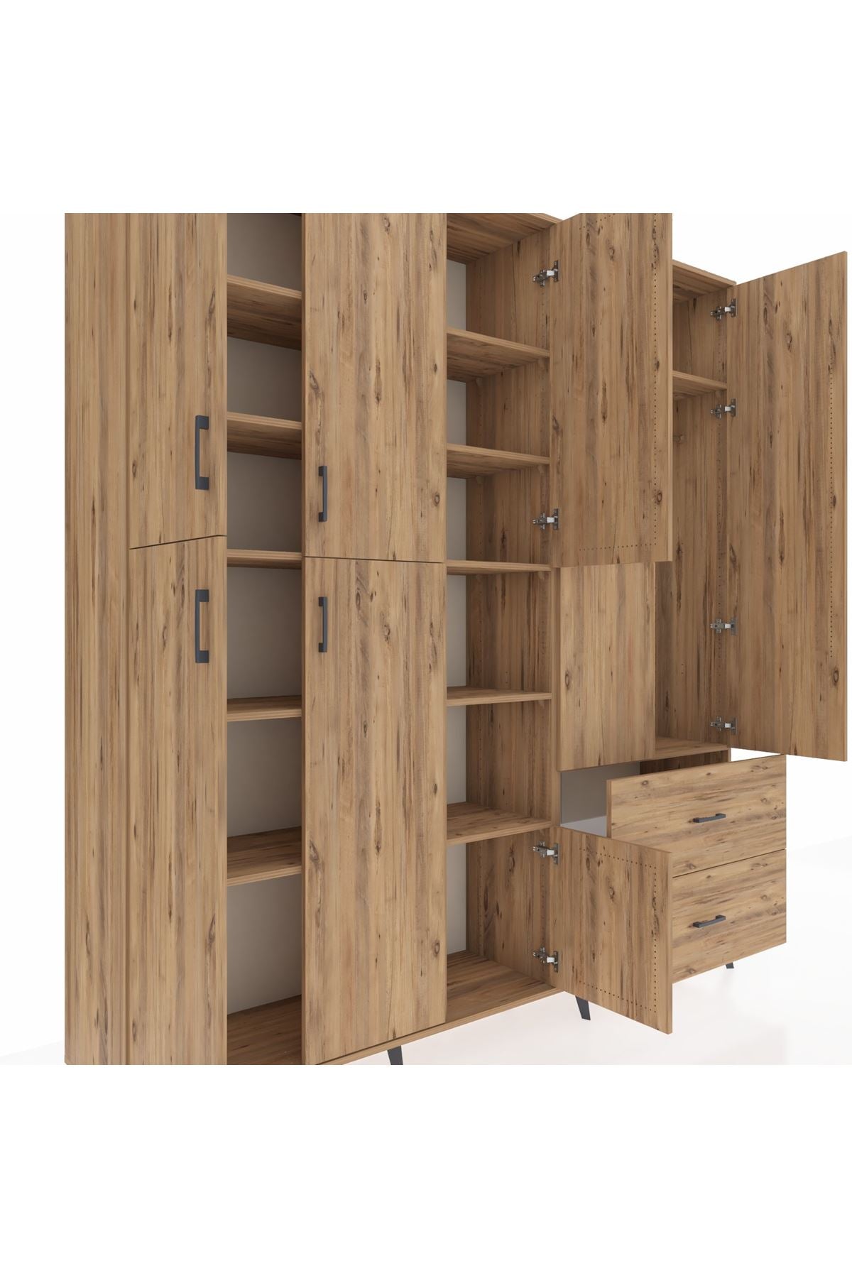 Hyperion Dolap 12 Raflı 2 Çekmeceli Tek Askılı 220x44x243 - S553M063V21B