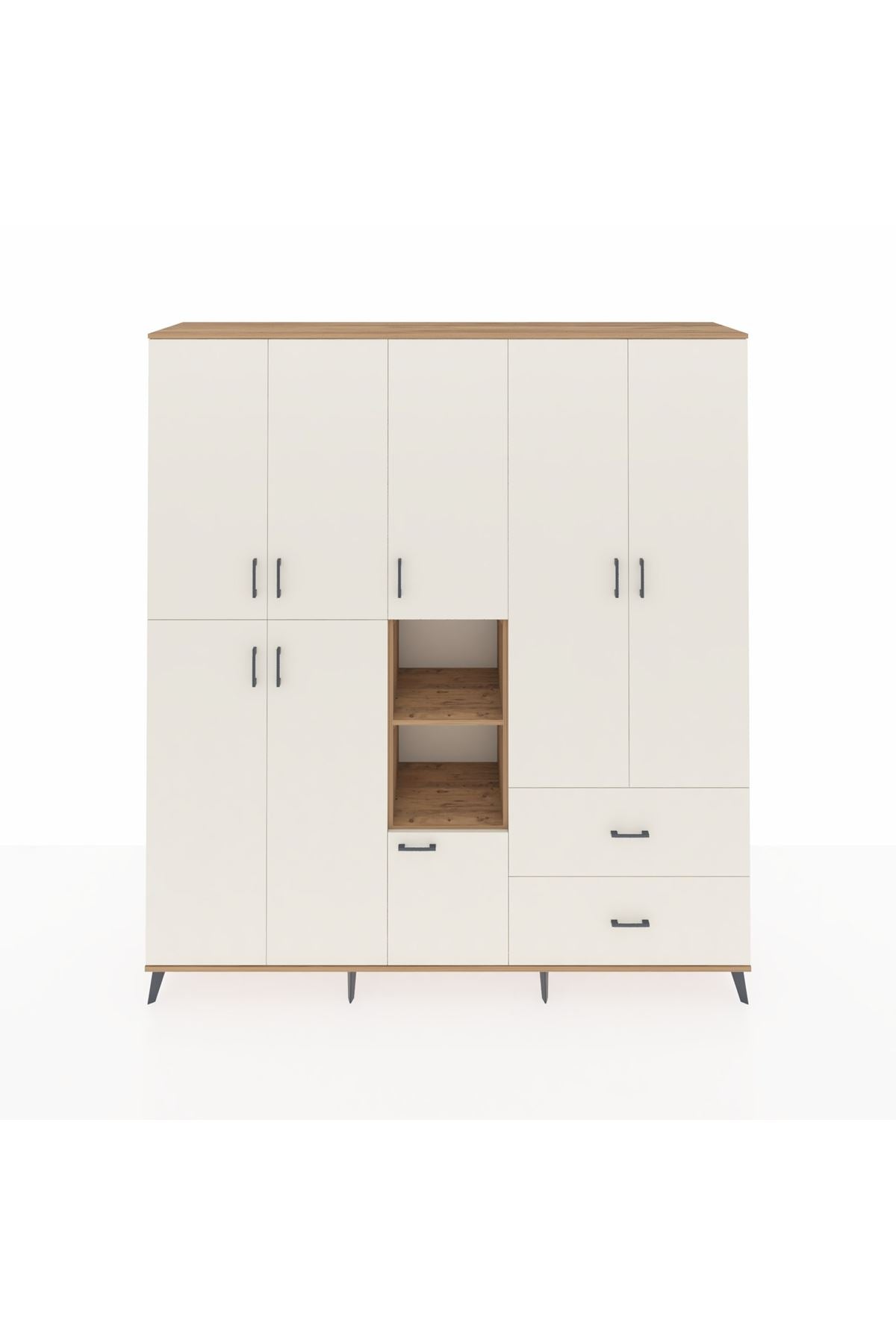 Hyperion Dolap 12 Raflı 2 Çekmeceli Tek Askılı 220x44x243 - S553M063V22B