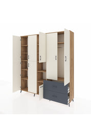 Hyperion Dolap 12 Raflı 2 Çekmeceli Tek Askılı 220x44x243 - S553M063V23B